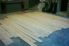 Rough-cut floor boards