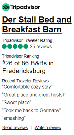 TripAdvisor Ranking for Der Stall Guesthouse.